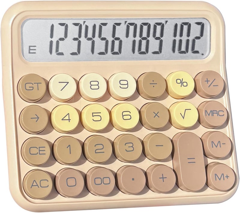 Benkaim Desk Calculator - 12 Digit Large LCD Display, Big Button Calculator for School, Home & Business Use (Brown Gradient) - Image 1